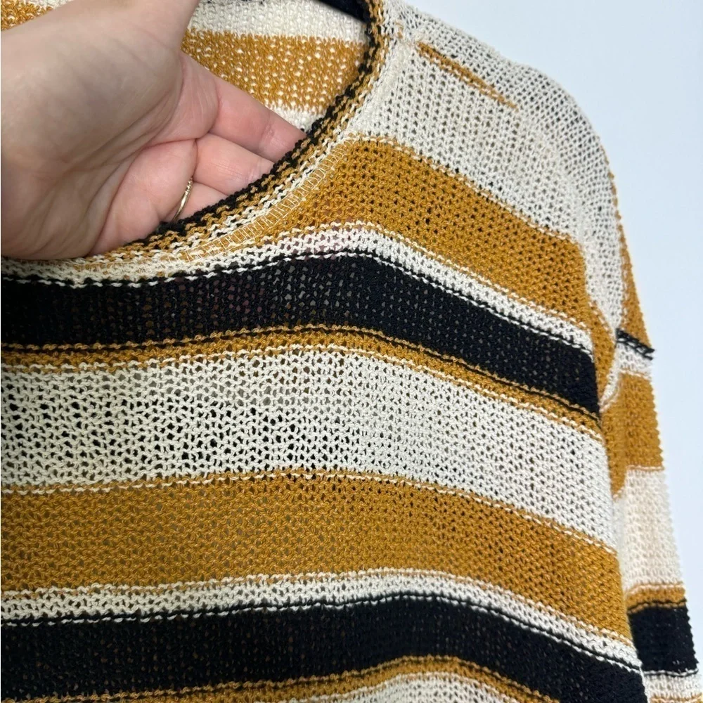Zara stripes loose knit cotton sweater size medium - Picture 6 of 7